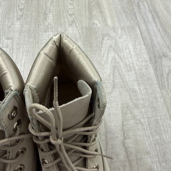 Timberland Premium Waterproof Lace Up Ankle Boots Women's 7 Cream A2798 - Picture 6 of 12